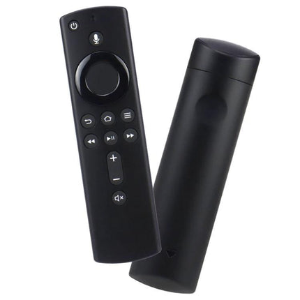 Amazon Fire TV Stick Bluetooth Voice Remote for Easy Content Control black Alexa voice remote front and back view