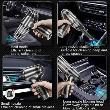 SUITU Car Wireless Wet And Dry Handheld Vacuum Cleaner Black — compact cordless 36V USB car vacuum cleaning seats mats upholstery, 63,000 Pa suction