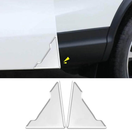 Silicone Car Door Corner Protectors for Scuff Prevention on white SUV rear door corner, durable heat-resistant silicone buffer