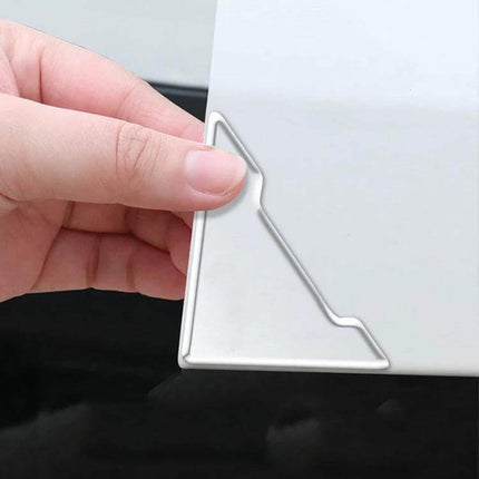 Silicone Car Door Corner Protectors for Scuff Prevention — clear silicone corner protector being applied to car door edge to prevent scuffs and dings