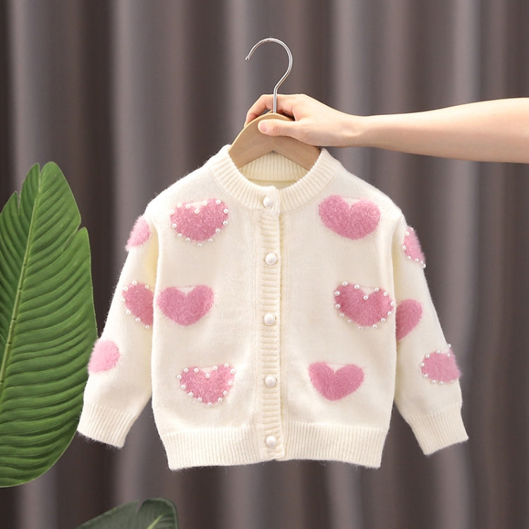 Chaqueta de punto de otoño e invierno para niñas Love Sweater Cardigan