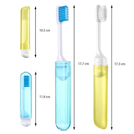 Portable Folding Travel Toothbrush With Soft Bristles compact foldable travel toothbrush in plastic case with soft bristles for on-the-go dental care