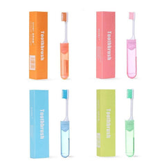 Travel-Friendly Folding Toothbrush with Ultra-Soft Bristles - Available in Multiple Colors 4 PCS Set