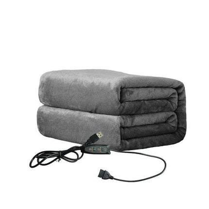 USB Electric Heated Shawl Blanket 76x150cm For Cold Weather Comfort - gray USB heated shawl with controller for home, office, travel warmth