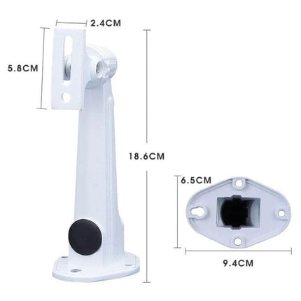 Hikvision Aluminum Mounting Bracket Set for Security Cameras white adjustable wall mount with dimensions and cable management