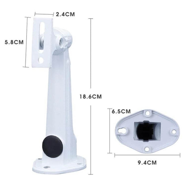 Hikvision Aluminum Mounting Bracket Set for Security Cameras white adjustable wall mount with dimensions and cable management