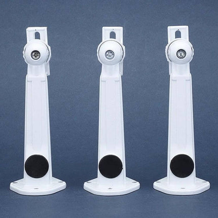 Hikvision Aluminum Mounting Bracket Set for Security Cameras — three white adjustable aluminum wall mounts for surveillance with cable management