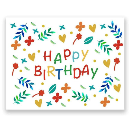 Versatile Birthday Party Background Cloth for Decorations and Photos featuring colorful happy birthday confetti floral design