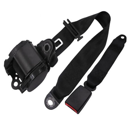 Universal 3-Point Car Retrofit Seat Belt With Emergency Locking - black polyester retrofit three-point seat belt assembly for DIY car installations
