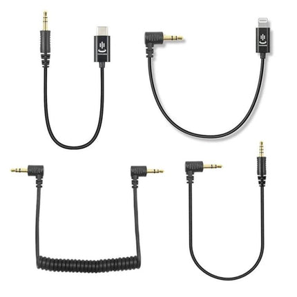 Adapter for Everyday Mobile Microphone Connections - set of iPhone, Type-C, Android and camera audio adapter cables for podcasting and mobile recording