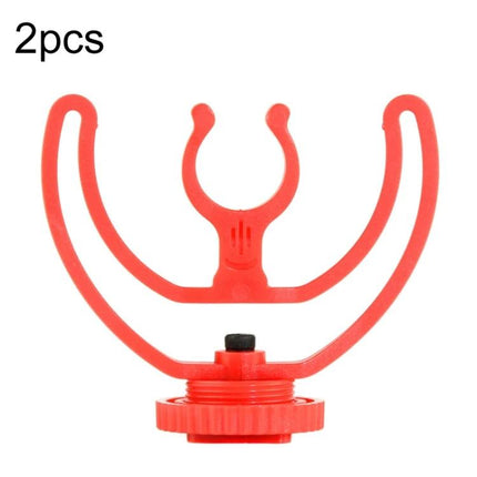 Practical Microphone Mount for Daily Video Streaming Sessions - red shockmount clip for shotgun microphone, stabilizing mount for live streaming and interviews