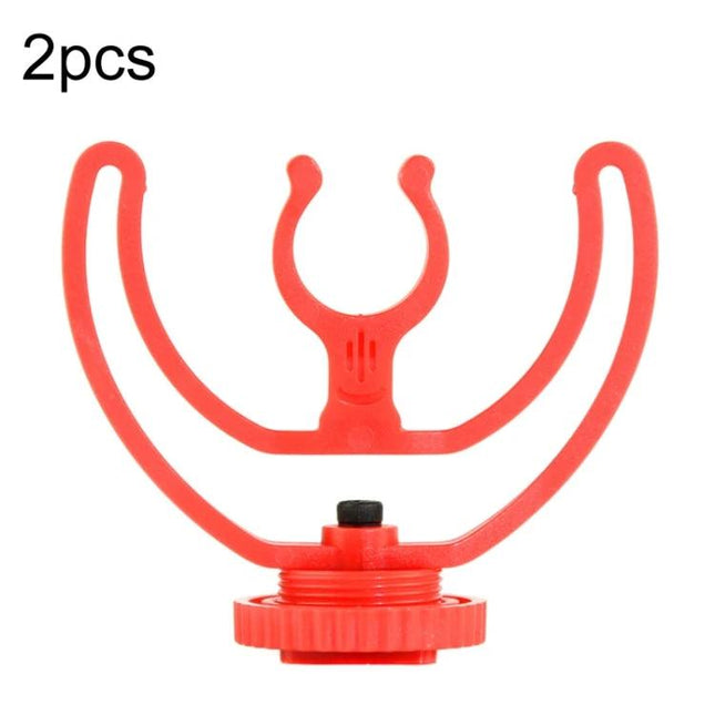 Practical Microphone Mount for Daily Video Streaming Sessions - red shockmount clip for shotgun microphone, stabilizing mount for live streaming and interviews