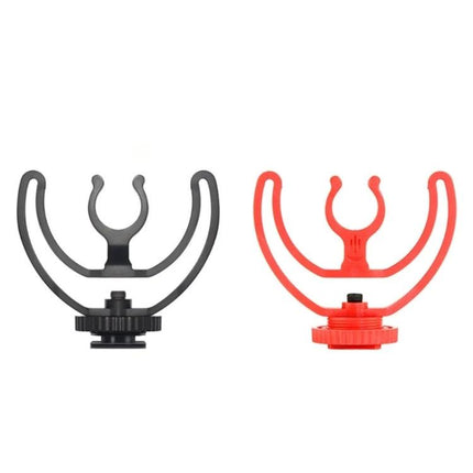 Practical Microphone Mount for Daily Video Streaming Sessions - black and red shotgun mic shock mount for stable live streaming setups