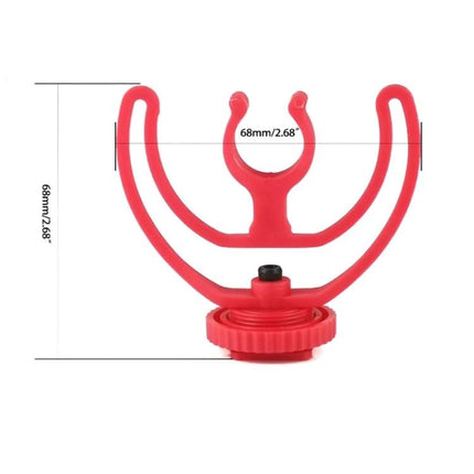 Practical Microphone Mount for Daily Video Streaming Sessions - red shock mount for shotgun mic with 68mm opening and threaded base