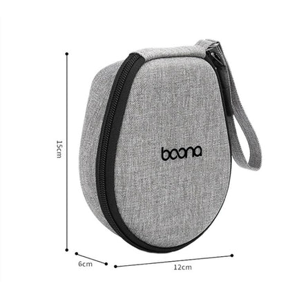 Compact Earphone Case For Commute Travel And Gym Organization gray semi-rigid EVA shell with zipper and wrist strap