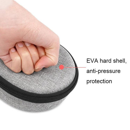 Compact Earphone Case For Commute Travel And Gym Organization gray EVA semi-rigid shell with zipper showing anti-pressure protection