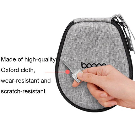 Compact Earphone Case For Commute Travel And Gym Organization gray Oxford cloth semi-rigid EVA shell with zipper 100char