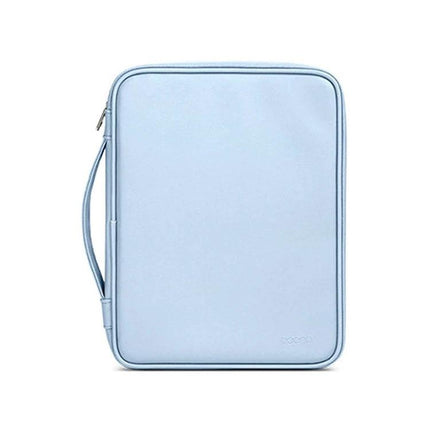 Baona Protective Tablet Bag for 10.9 to 12.9-Inch Devices - light blue PU sleeve with zipper and handle, slim splash- and scratch-resistant protection