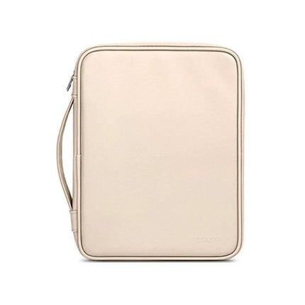 Baona Protective Tablet Bag for 10.9 to 12.9-Inch Devices in slim beige PU sleeve with handle, splash and scratch-resistant protective case