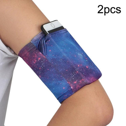 Elastic Phone Armband for Outdoors-Secure Fit for Running, Cycling, and Everyday Use - galaxy print armband holding phone during run