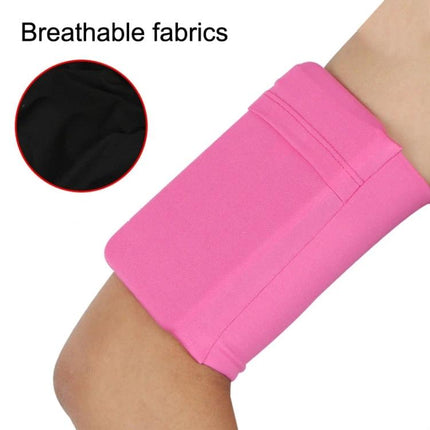 Elastic Phone Armband for Outdoors-Secure Fit for Running, Cycling, and Everyday Use - pink breathable fabric armband for phones and small essentials