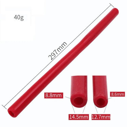 Rubber Tool for Spark Plug Handling in Car Maintenance - red 297mm flexible stick with 8.8mm/8.6mm inner diameters for secure grip