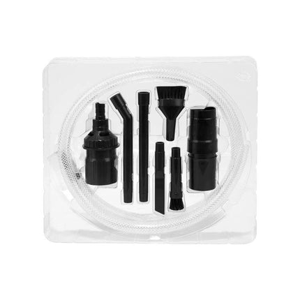 Universal 8-in-1 Vacuum Cleaner Accessories for Home Cleaning - black accessory kit with hose, crevice tools, brushes for tight spots