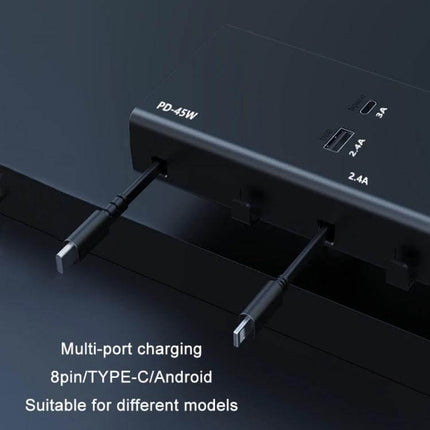 65W PD Dual Cable Retractable Car USB Charger For In Car Use - compact PD45W multi-port retractable cord 60cm for charging phones and tablets