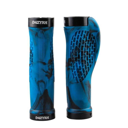 MZYRH Mountain Bike Handlebar Grips Dark Green For Daily Rides - rubber outer, aluminum inner ring, non-slip ergonomic commuter grips