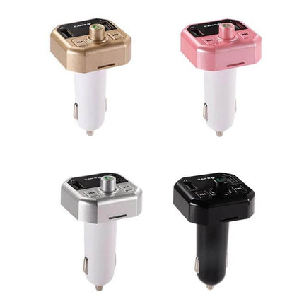 B9 Smart Car Charger With LED Display For Hands Free Calls - quad color options (gold, pink, silver, black) car USB charger with LED display and Bluetooth
