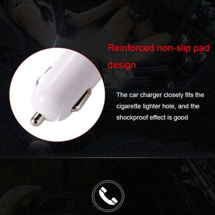 B9 Smart Car Charger With LED Display For Hands Free Calls close-up showing reinforced non-slip pad and cigarette lighter fit with dual USB ports