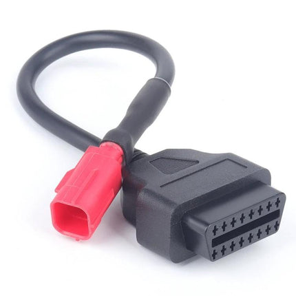 Honda Adapter Cable for Everyday Motorcycle Maintenance — black diagnostic adapter cable with red connector for quick Honda bike inspections