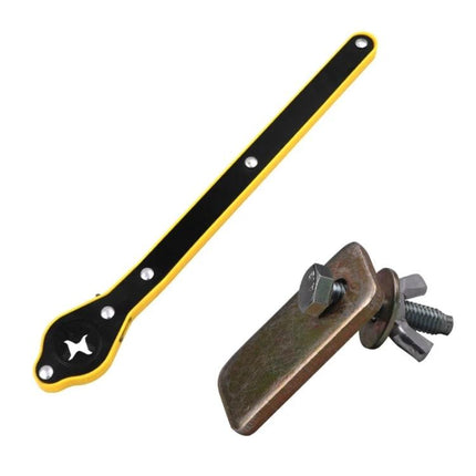 Essential Wrench for Everyday Vehicle Tire Changes - rounded cross wrench and mounting bracket, durable steel for quick roadside tire adjustments