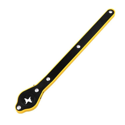 Essential Wrench for Everyday Vehicle Tire Changes - rounded cross wrench in steel with yellow black handle for car SUV van tire changes