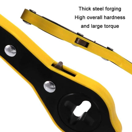 Essential Wrench for Everyday Vehicle Tire Changes - yellow rounded cross wrench steel construction for cars SUVs vans, quick roadside tire adjustments