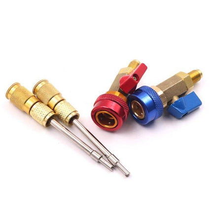 Automobile Air Conditioning Valve Core Disassembly Tool High Pressure brass valve body aluminum knob straight-through design for R134A maintenance