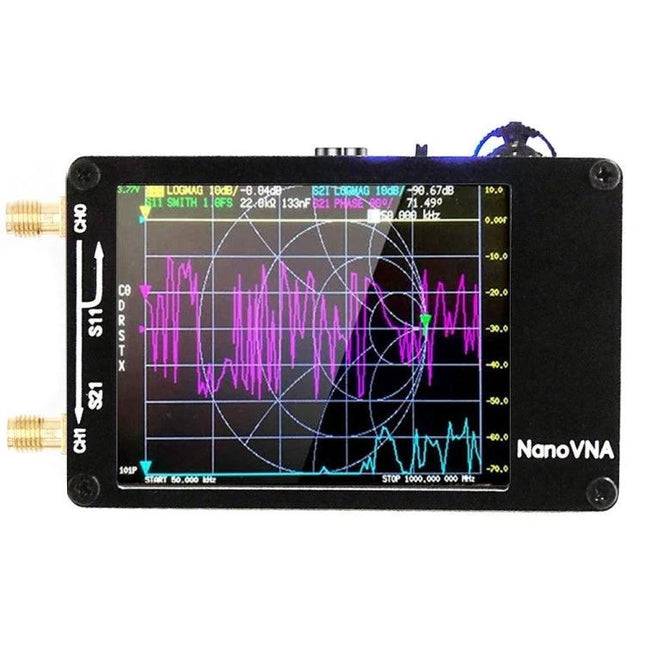 Portable Vector Network Analyzer for Radio Frequency Antenna Testing handheld NanoVNA with built-in battery and MicroSD for field measurements
