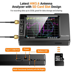 NANOVNA-H Enhanced 2.8-Inch TFT Vector Network Analyzer - 50KHz to 1.5GHz with SD Card Support for Antenna Testing