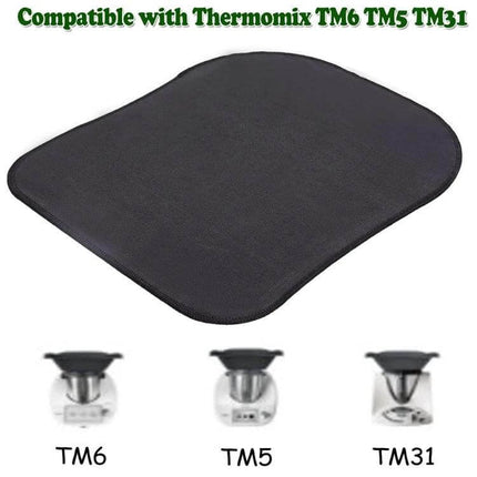 Thermomix Sliding Pad Anti Fouling Pad For TM5 TM6 TM21 TM31 - black anti-slip drip mat protecting countertop and stabilizing Thermomix units