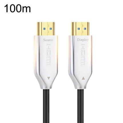 Fiber Optical HDMI Cable for Long-Distance Device Connections - 100m silver HDMI connectors for 4K home theater and professional presentations
