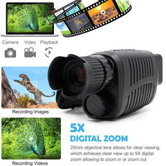 Infrared Night Vision Digital Device with 5X HD Zoom and 1080P Video