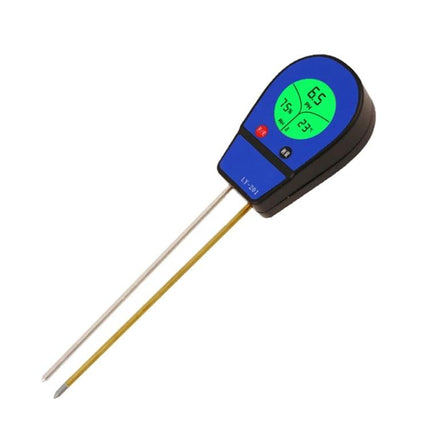 Soil pH, Moisture, and Temperature Tester for Gardening Use - 3-in-1 digital soil meter with dual probes and backlit display