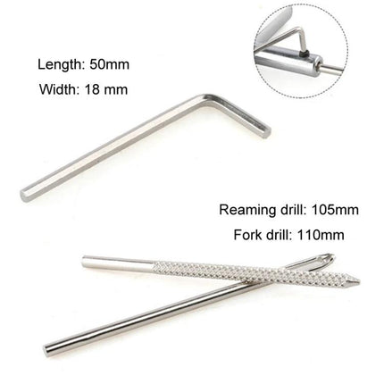 Compact Tire Repair Tool Set for Roadside Emergency Fixes - compact reaming drill, fork drill and L-wrench set for quick tire puncture repair