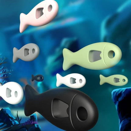 SIM Card Extractor for Easy Phone Card Removal silicone fish-shaped ejector pin set in pastel and black colors