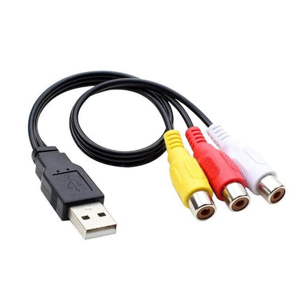 USB to 3 RCA AV Cable for Connecting Devices to TV, 1.5 Meters - black USB to yellow red white RCA cable for camcorder to TV playback