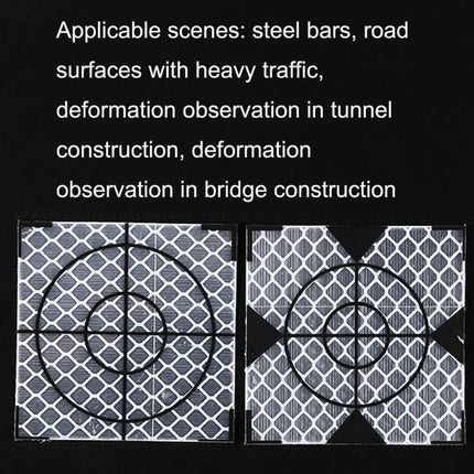 Diamond Reflective Stickers for Tunnel Monitoring and Measurement — self-adhesive acrylic deformation monitoring sticker with target pattern for tunnels and bridges