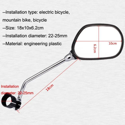 Bicycle Rearview Mirror Pair 22 To 25mm Fits Mountain Bike - 360° adjustable mirrors with reinforced base for e-bikes and mountain bikes