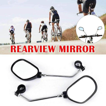 Bicycle Rearview Mirror Pair 22 To 25mm Fits Mountain Bike - adjustable 360° mirrors with reinforced base for safer commuting and trail rides
