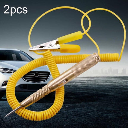Practical LED Test Pen for Home Vehicle Repair Tasks - yellow LED voltage tester with clip for car and machinery diagnostics