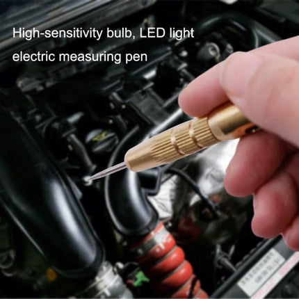 Practical LED Test Pen for Home Vehicle Repair Tasks - hand-held LED test pen checking car engine wiring for low voltage faults